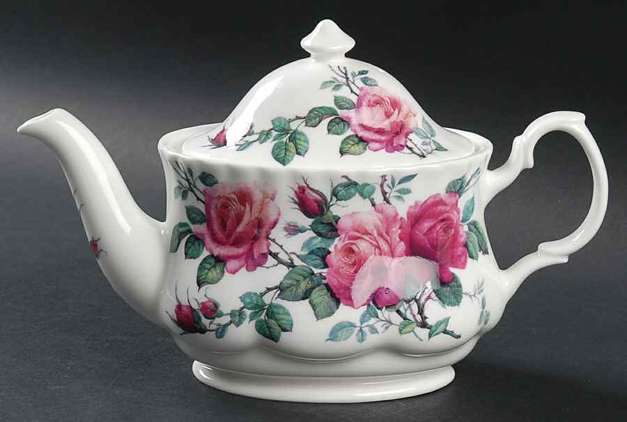 English Rose (Ribbed, No Trim) Small Teapot & Lid by Roy Kirkham-1