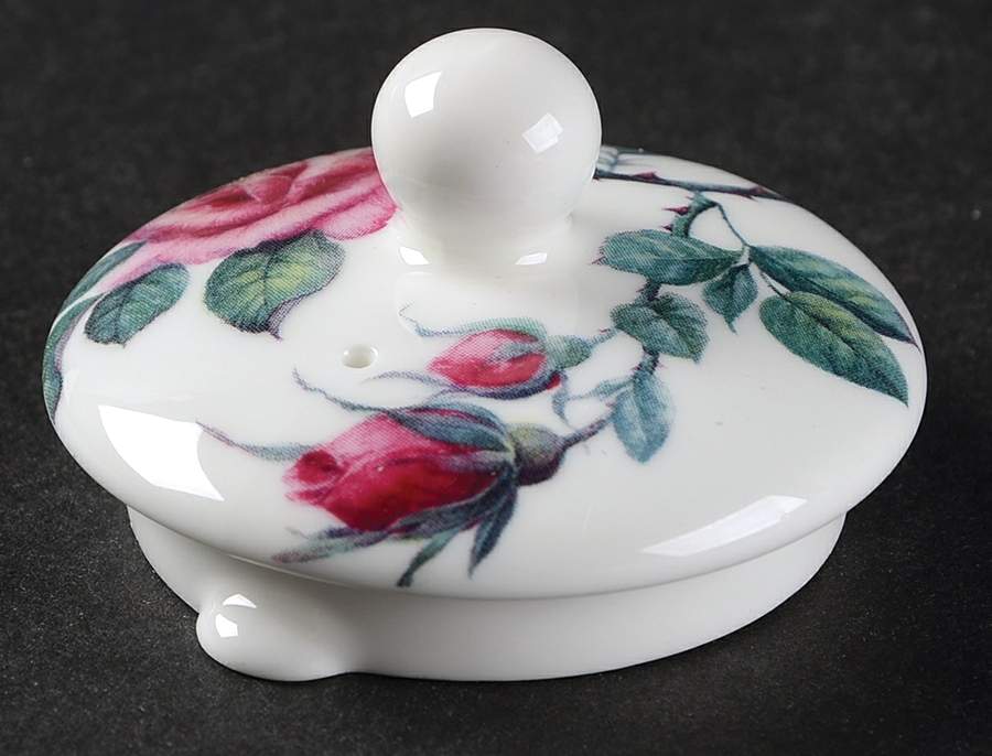English Rose (Ribbed, No Trim) Lid For Tea For 1 Teapot by Roy Kirkham-1