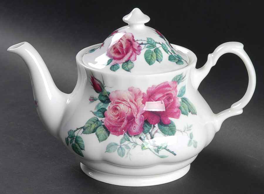 English Rose (Ribbed, No Trim) Teapot & Lid by Roy Kirkham-1