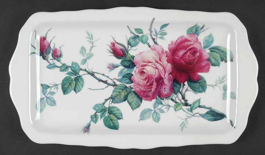 English Rose (Ribbed, No Trim) Large Sandwich Tray by Roy Kirkham-1