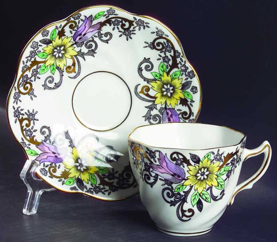 4935 Flat Cup & Saucer Set by Rosina-Queens-1