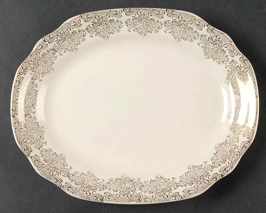 1117 (Gold Filigree) Relish/Gravy Underplate by Royal (USA)-1