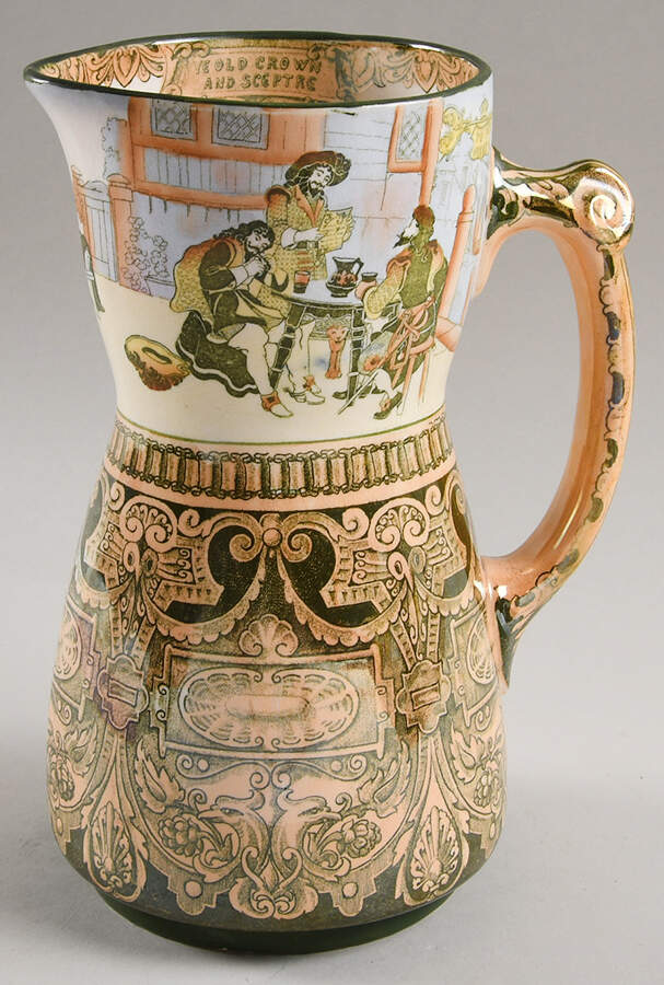 Jacobean (Green Trim) 40 Oz Jug by Royal Doulton-1