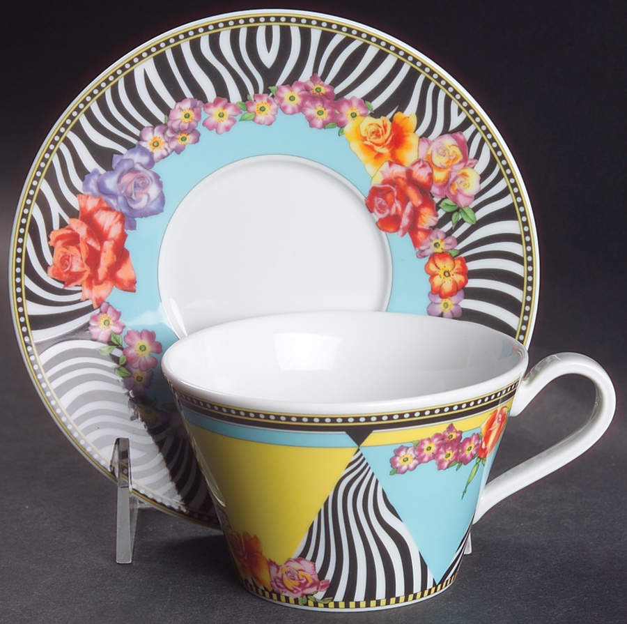Hot Flowers Flat Cup & Saucer Set by Rosenthal - Continental-1