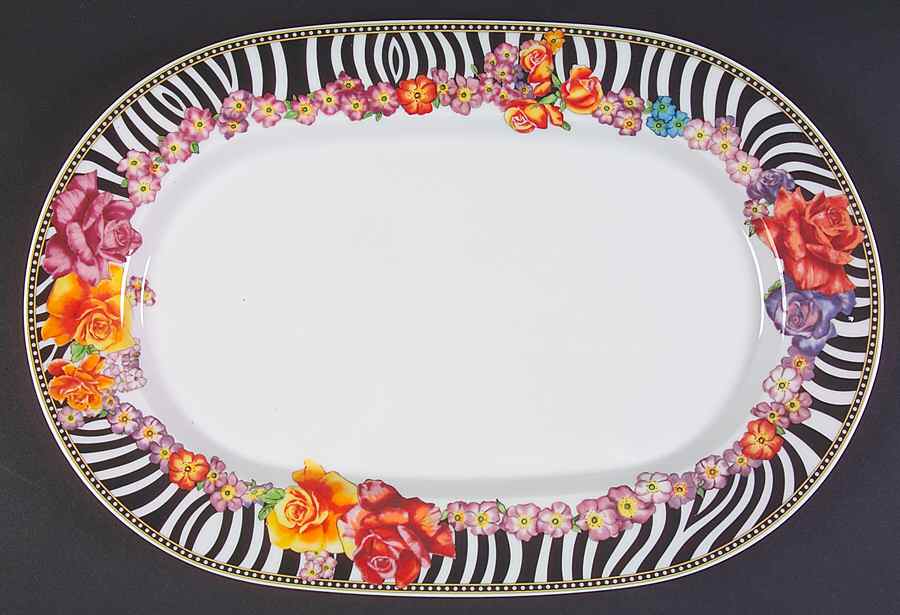 Hot Flowers 14" Oval Serving Platter by Rosenthal - Continental-1