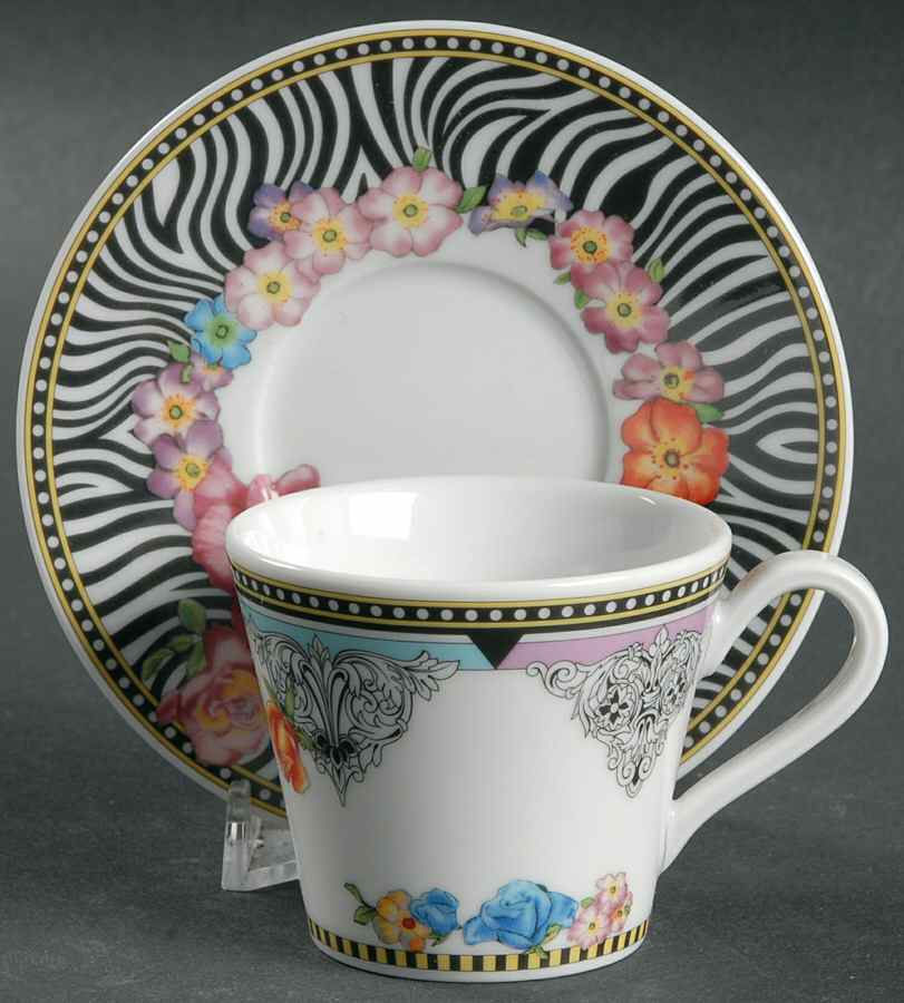 Hot Flowers Flat Demitasse Cup & Saucer Set by Rosenthal - Continental-1