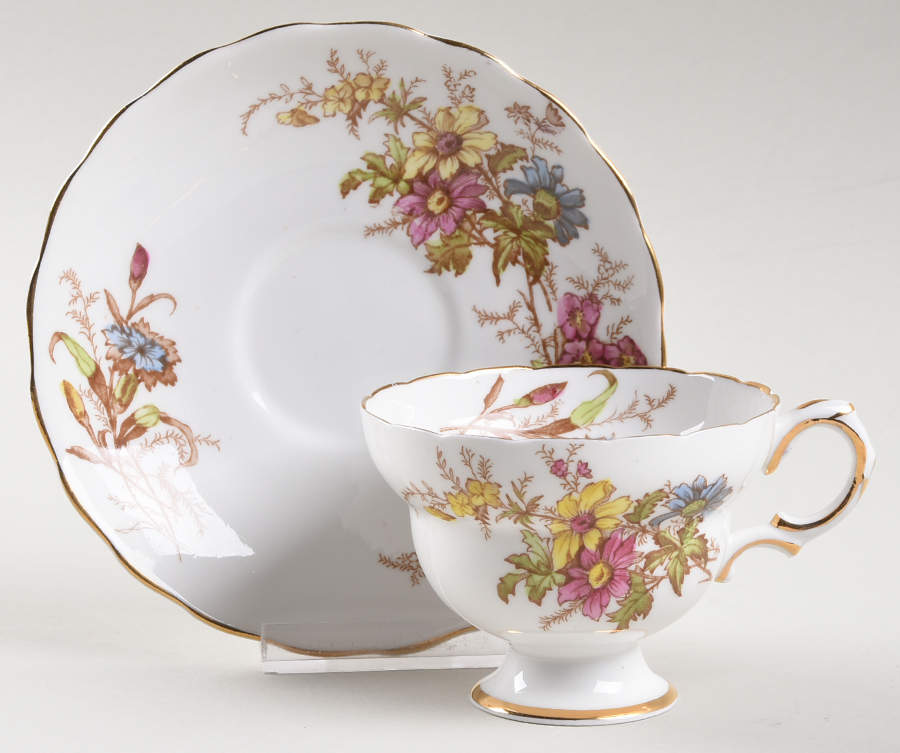 4867 Footed Cup & Saucer Set by Rosina-Queens-1