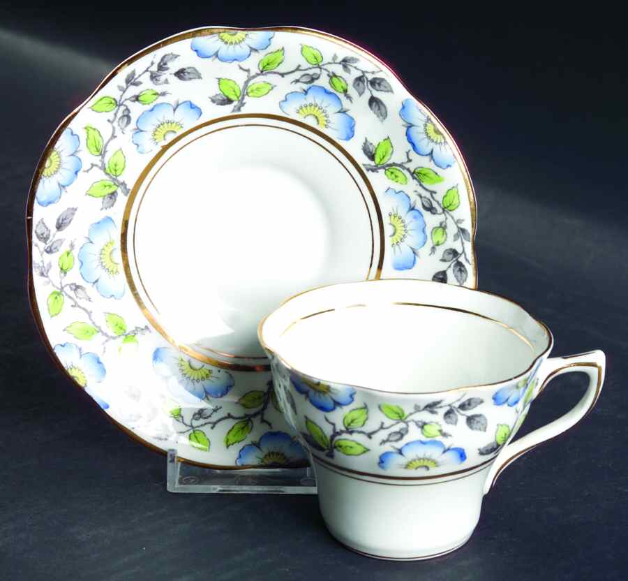 4987 Flat Cup & Saucer Set by Rosina-Queens-1