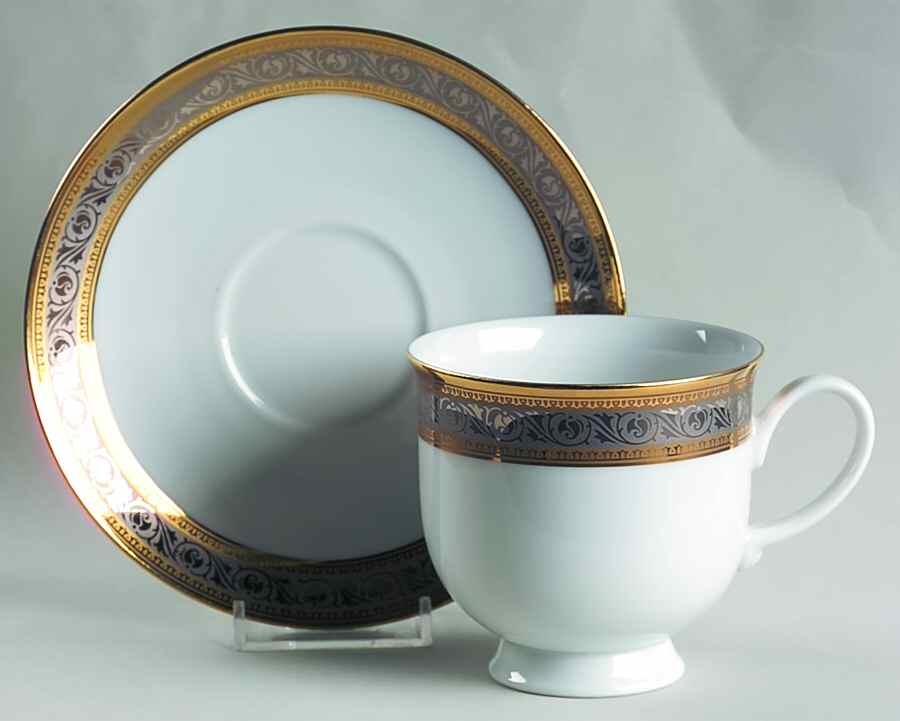 Duchess White (Aida Shape) Footed Cup & Saucer Set by Rosenthal - Continental-1