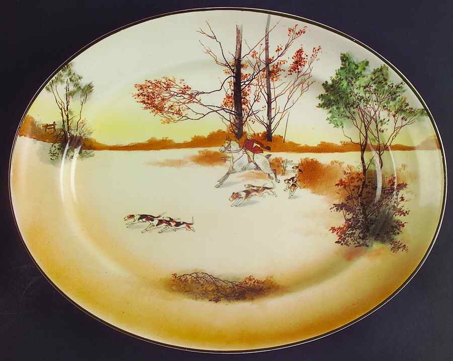 Hunting (John Peel, Earthenware) 13" Oval Serving Platter by Royal Doulton-1
