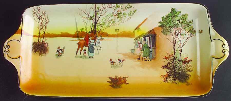 Hunting (John Peel, Earthenware) Large Sandwich Tray by Royal Doulton-1
