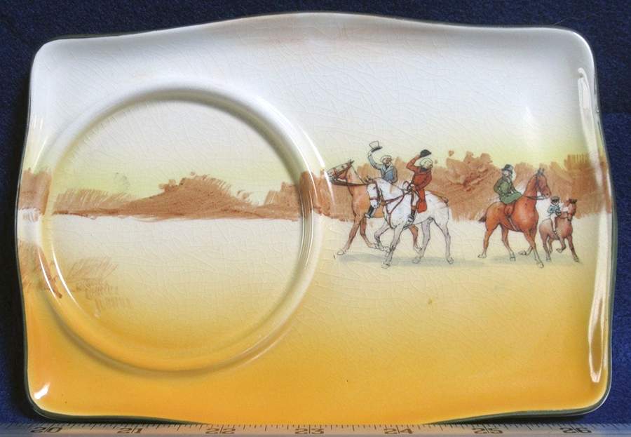 Hunting (John Peel, Earthenware) Plate for Dessert & Cup Set by Royal Doulton-1
