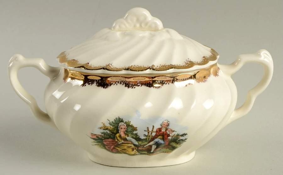 Colonial Charm Sugar Bowl & Lid by Royal (USA)-1