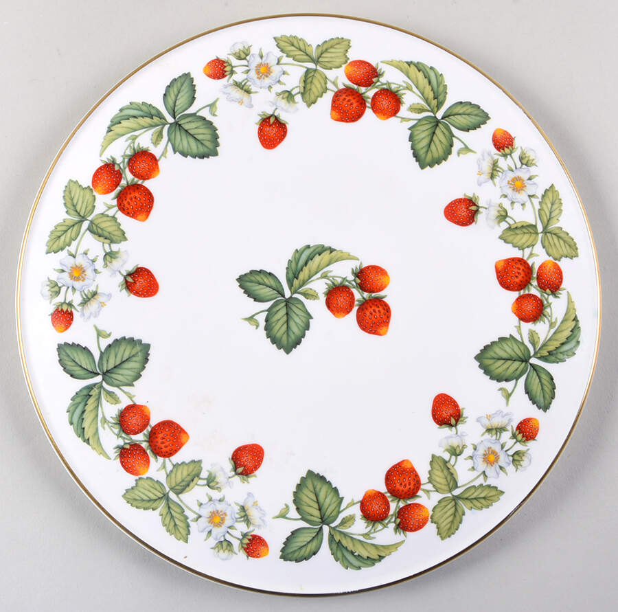 Strawberries Cake Plate by Royal Worcester-1