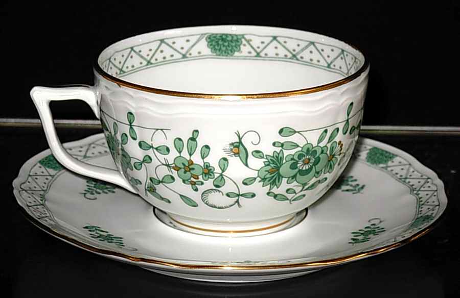 Montezuma Green Footed Cup & Saucer Set by Raynaud-1