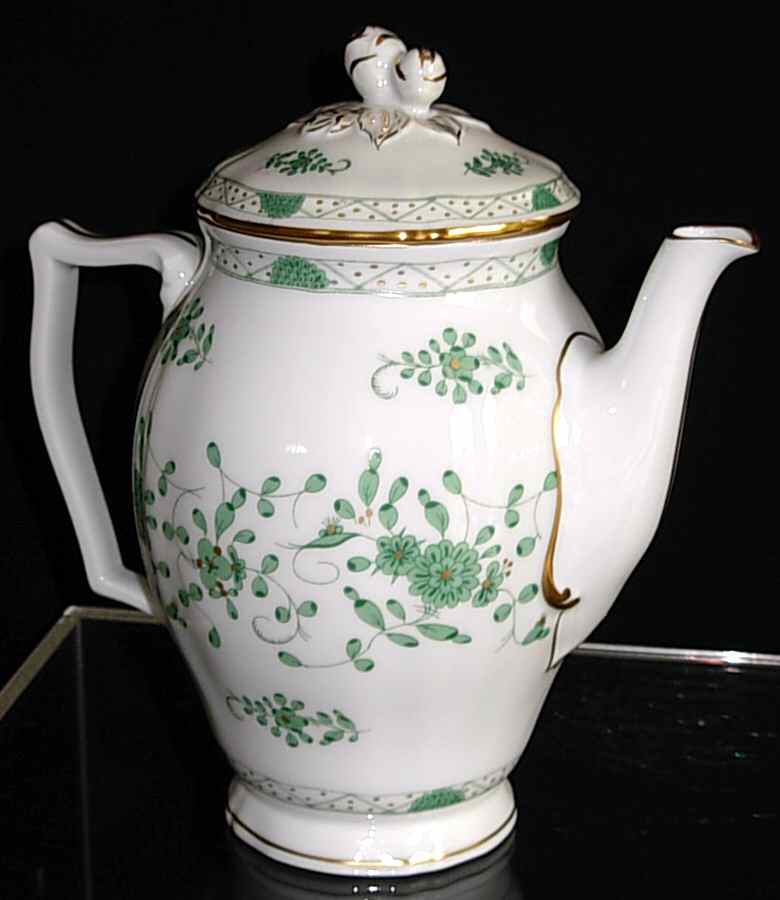 Montezuma Green Coffee Pot & Lid by Raynaud-1