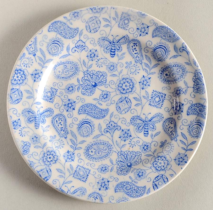 Chintz Blue Toy Plate by Ridgway (Ridgways)-1