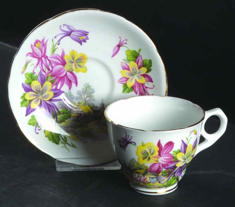 Aquilegia Flat Cup & Saucer Set by Royal Stafford-1