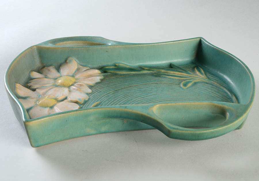 Peony Nile Green 10" Rectangular Handled Tray by Roseville-1