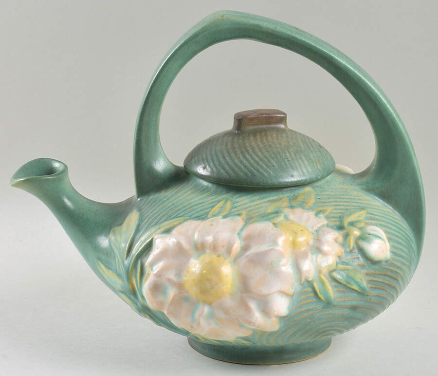 Peony Nile Green Teapot & Lid by Roseville-1