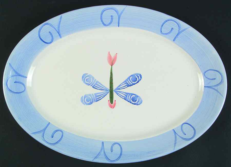 Dragonfly 14" Oval Serving Platter by Retroneu-1