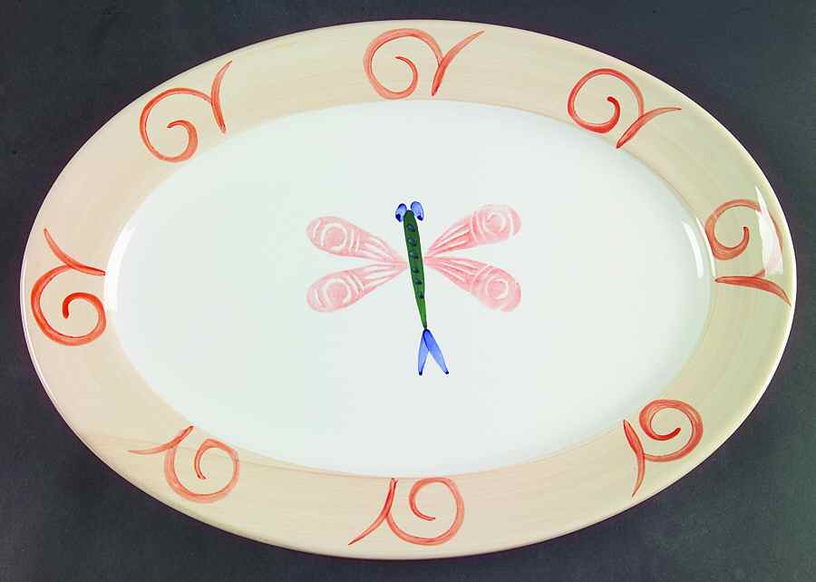 Dragonfly 14" Oval Serving Platter by Retroneu-1