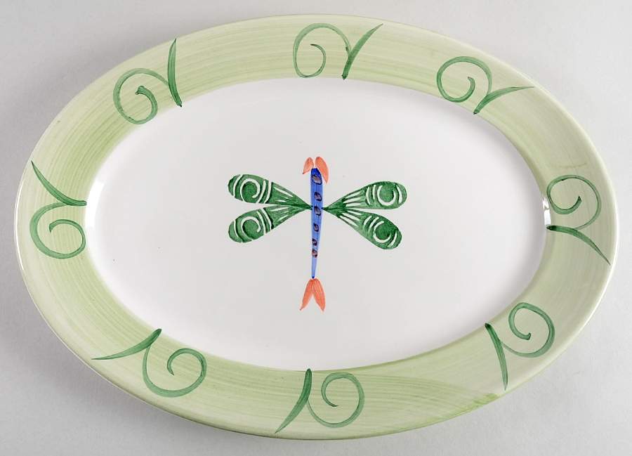 Dragonfly 14" Oval Serving Platter by Retroneu-1