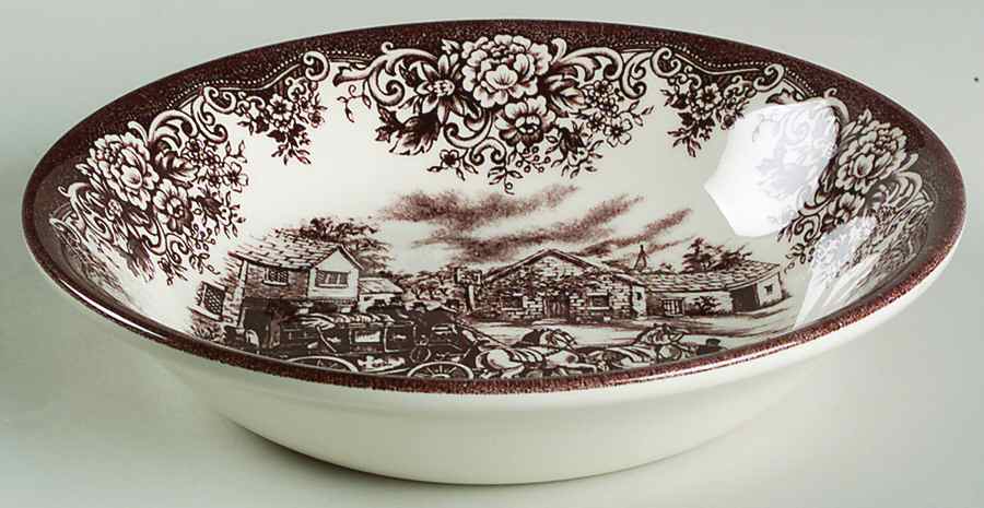 Coaching Scene Brown (Smooth) Coupe Cereal Bowl by Royal Stafford-1