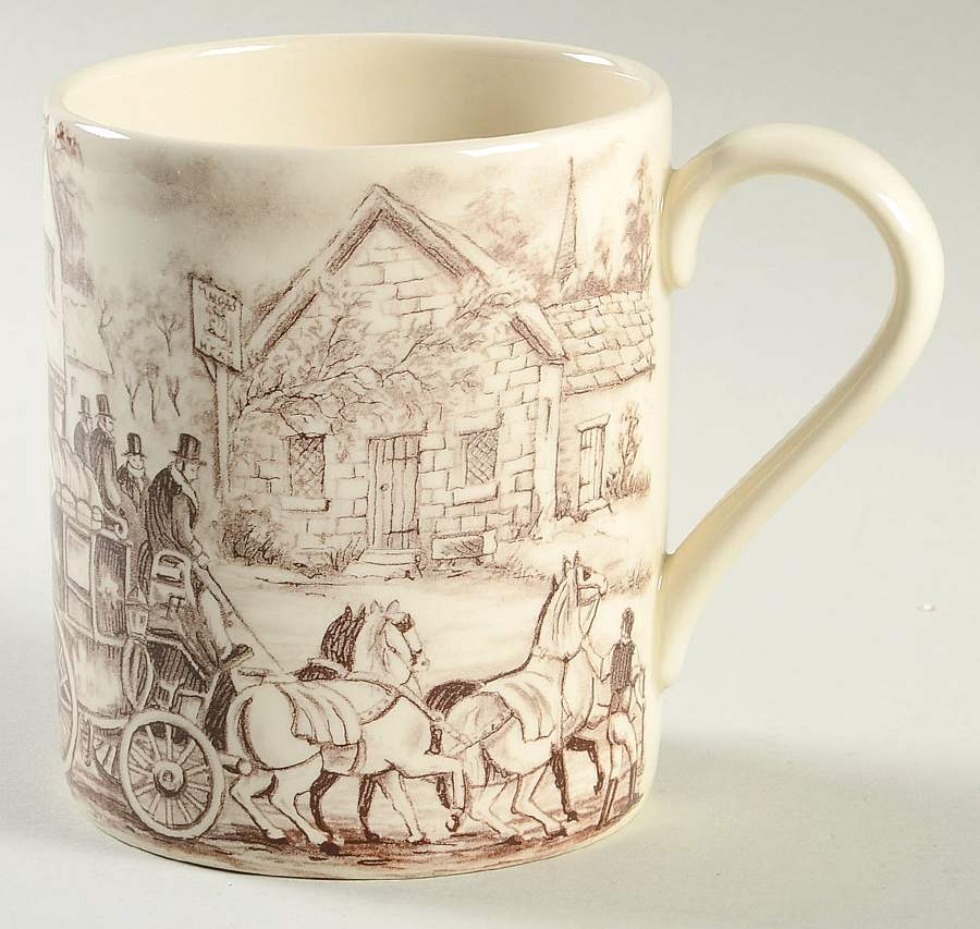 Coaching Scene Brown (Smooth) Mug by Royal Stafford-1