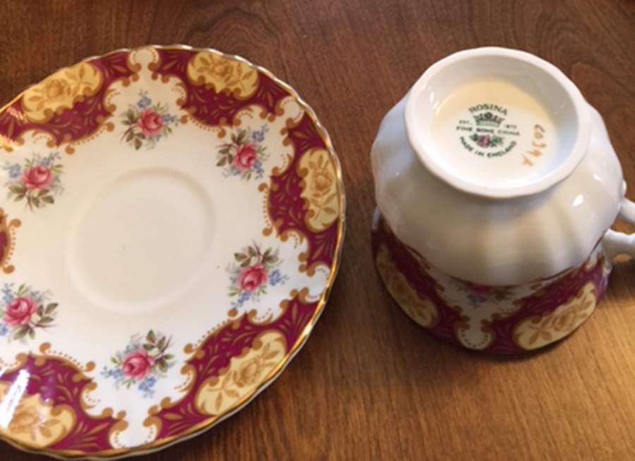 6039A Footed Cup & Saucer Set by Rosina-Queens-1