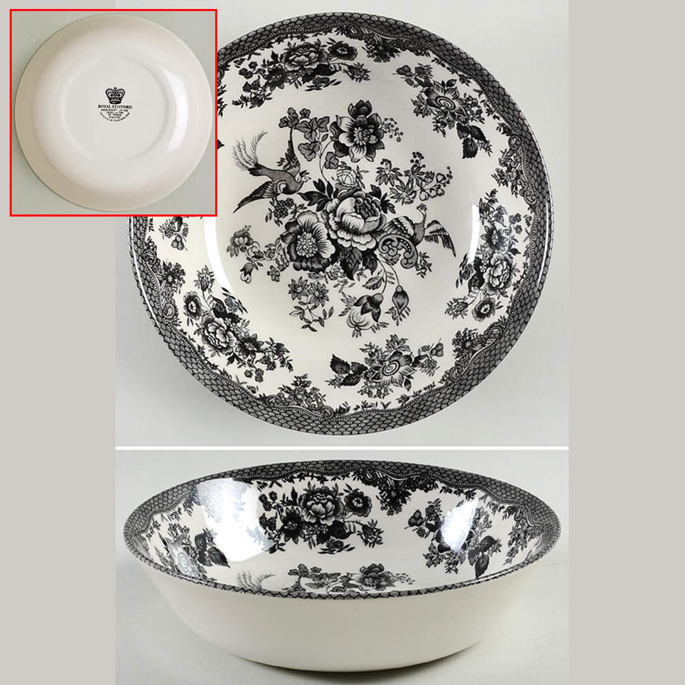 Asiatic Pheasant Black Soup/Cereal Bowl by Royal Stafford-1