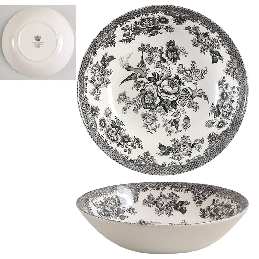 Asiatic Pheasant Black Soup/Cereal Bowl - Set of 4 by Royal Stafford-1