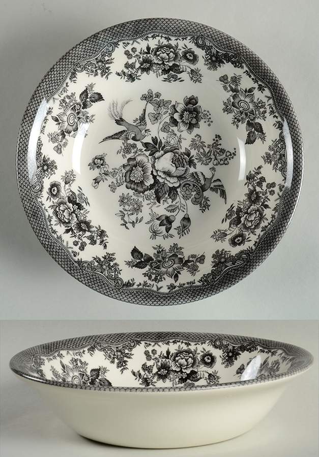 Asiatic Pheasant Black 9" Round Vegetable Bowl by Royal Stafford-1