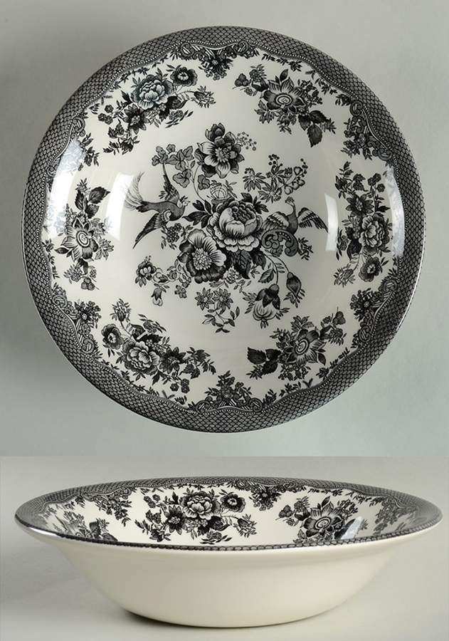 Asiatic Pheasant Black 10" Round Vegetable Bowl by Royal Stafford-1