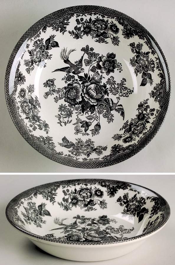 Asiatic Pheasant Black Coupe Cereal Bowl by Royal Stafford-1