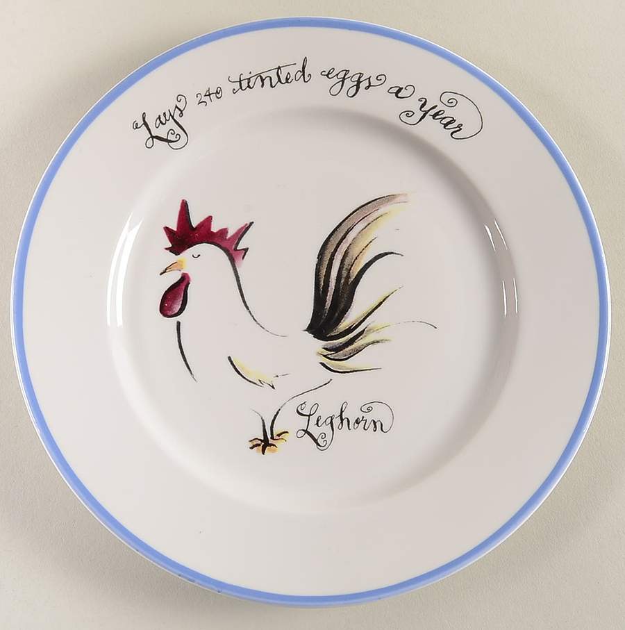Blue Ribbon Chickens Salad Plate by Rosanna-1