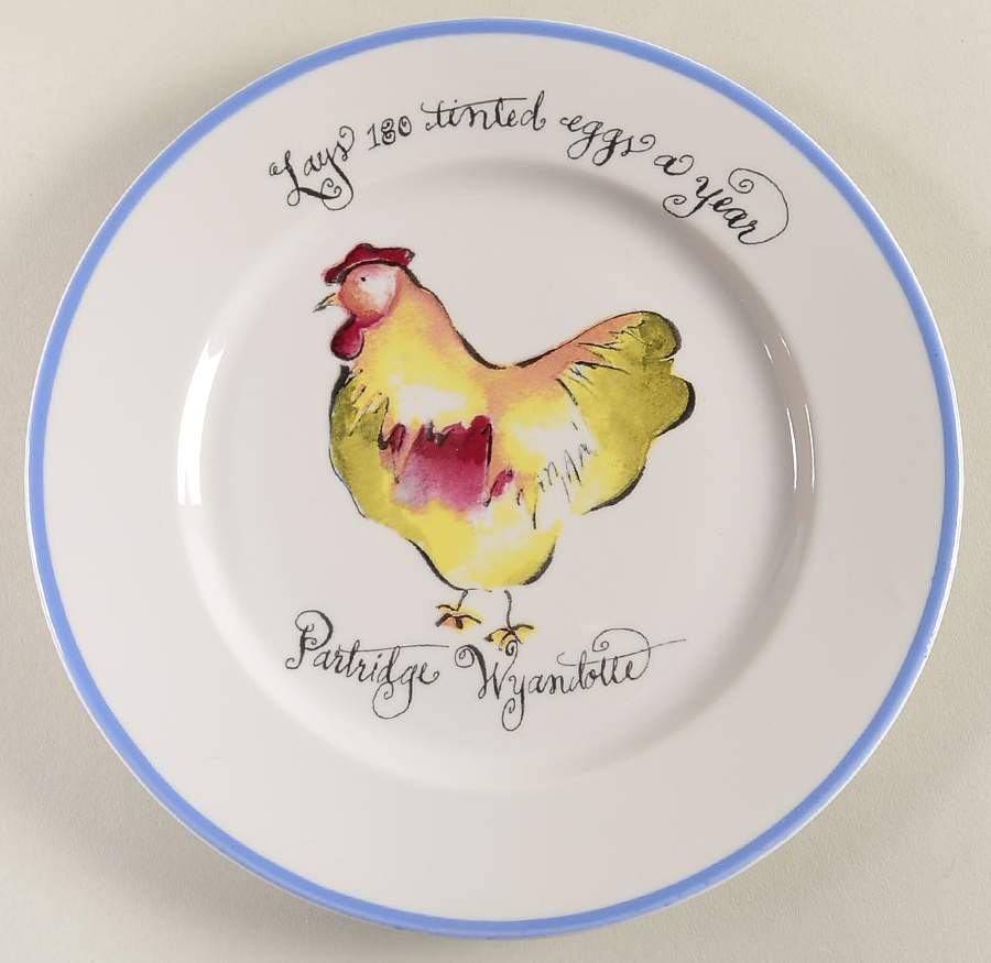 Blue Ribbon Chickens Salad Plate by Rosanna-1