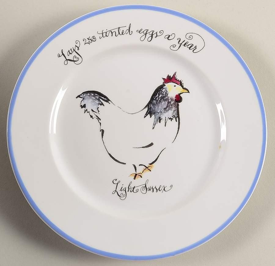 Blue Ribbon Chickens Salad Plate by Rosanna-1