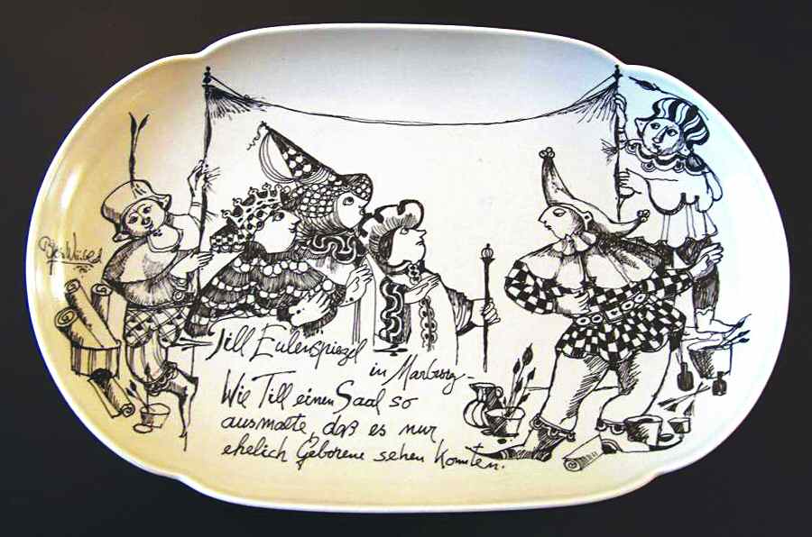 Till Eulenspiegel 14" Oval Serving Platter by Rosenthal - Continental-1