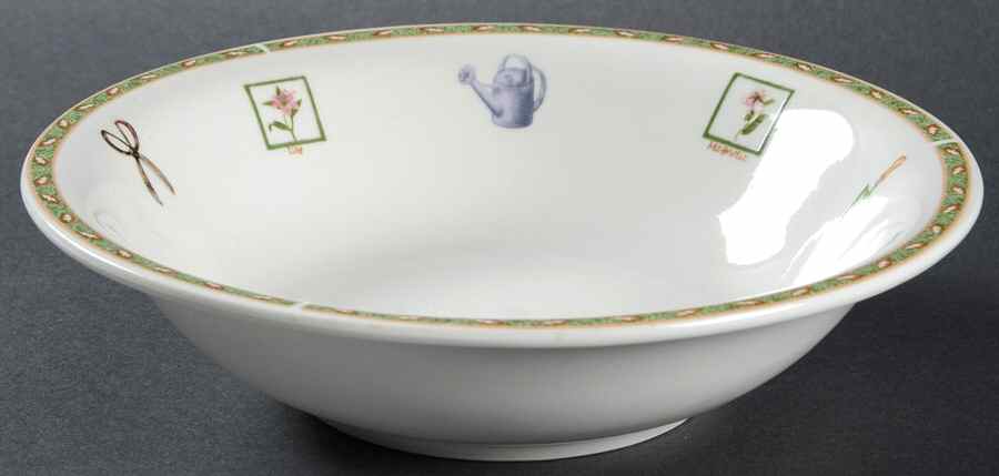 RNF11 (Lighter Green Band With Leaves) Coupe Soup Bowl by Royal Norfolk-1