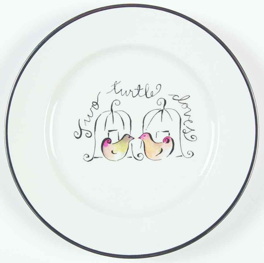 Twelve Days of Christmas (Platinum Trim) Salad Plate by Rosanna-1
