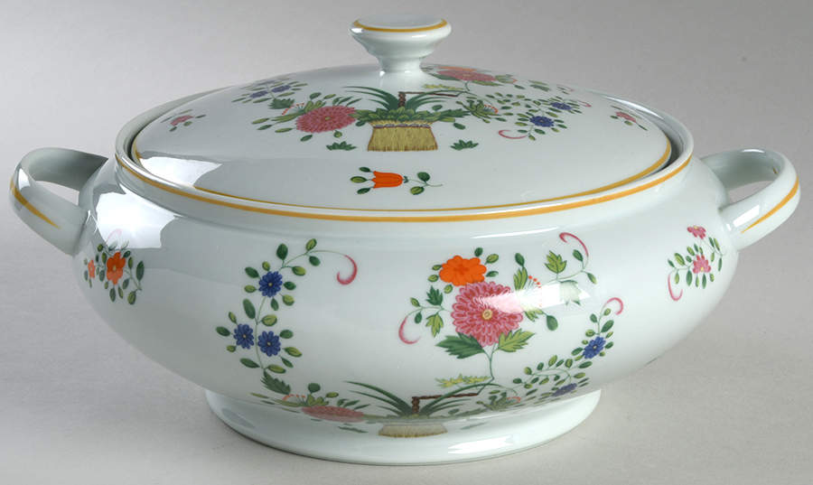 Chine Petit Panier Chinois Celadon Round Covered Vegetable by Raynaud-1