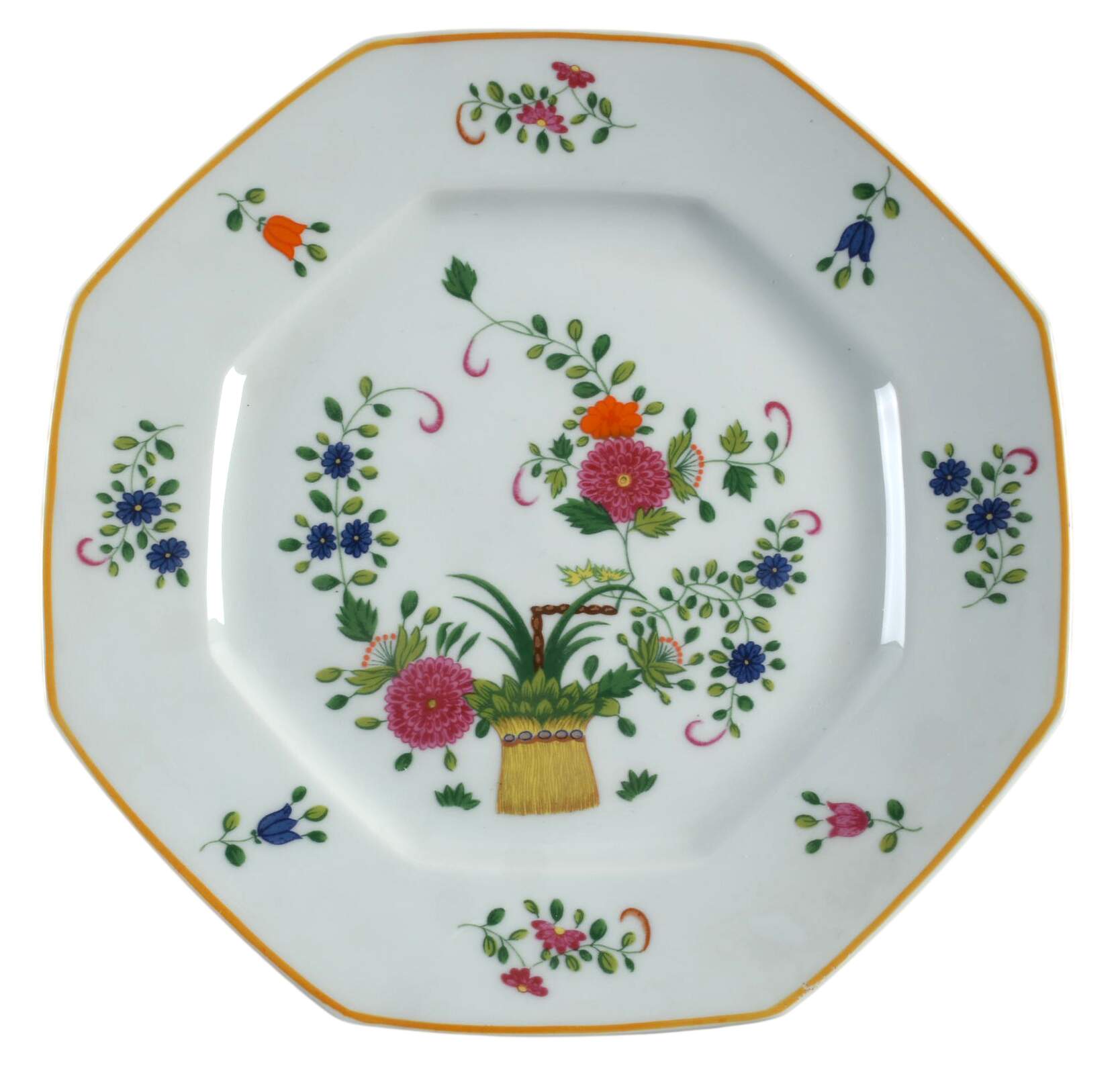 Chine Petit Panier Chinois Celadon Octagonal Luncheon Plate by Raynaud-1