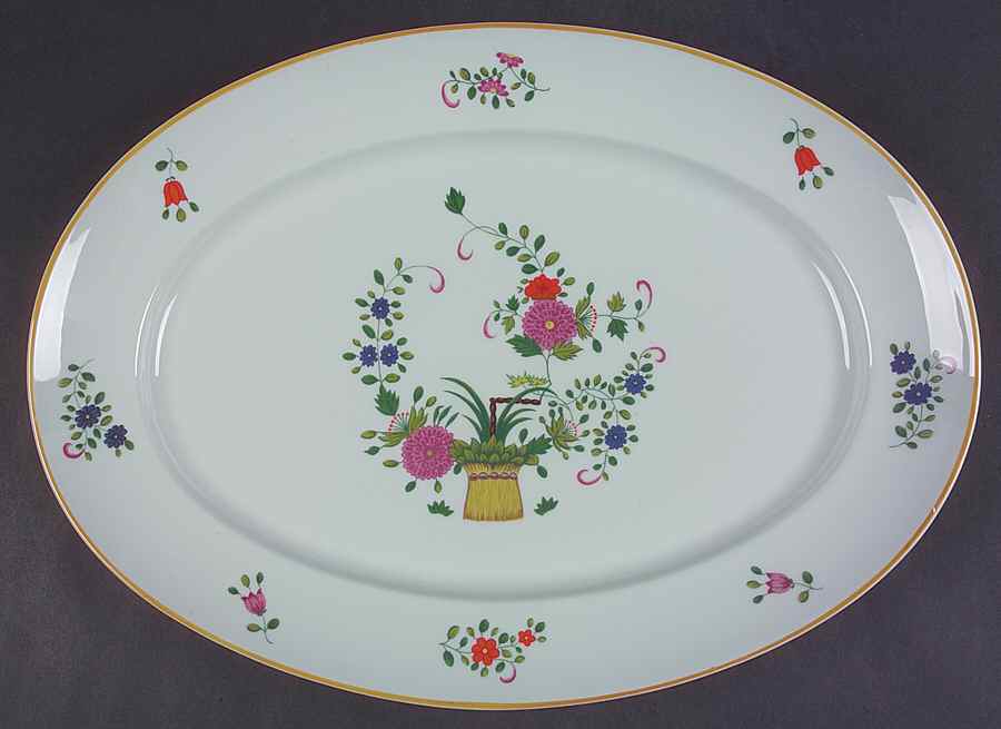 Chine Petit Panier Chinois Celadon 16" Oval Serving Platter by Raynaud-1