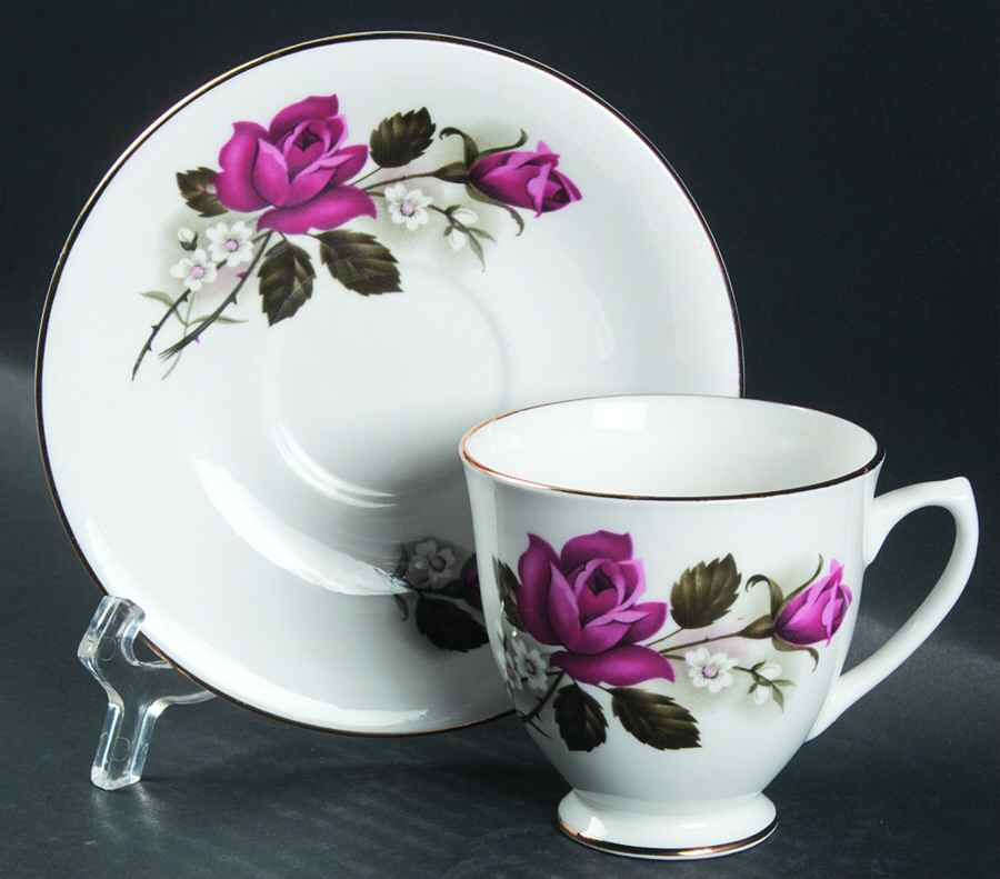 ROK34 Footed Cup & Saucer Set by Royal Kent (England)-1