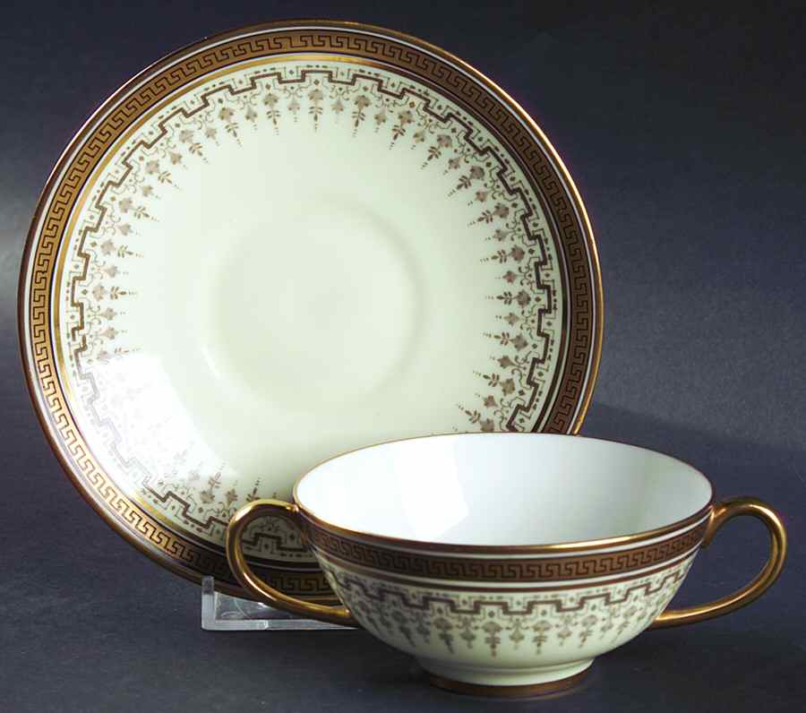 H9496 (Cream) Flat Bouillon Cup & Saucer by Royal Cauldon-1