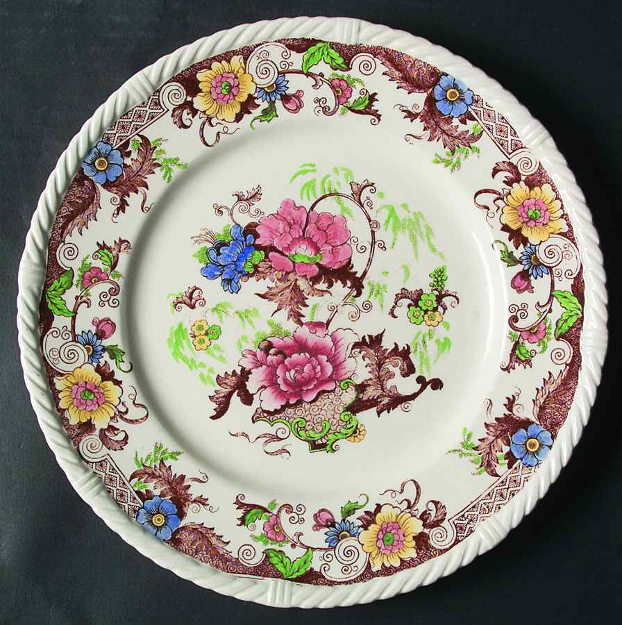 Bentick (Brown, Embossed, Scalloped) Dinner Plate by Royal Cauldon-1