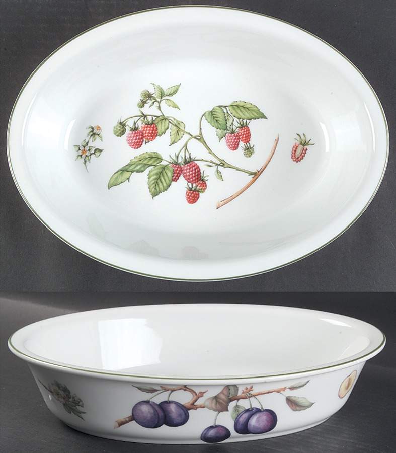 Cotswold Fruit 12'' Oval Baker by Royal Worcester-1