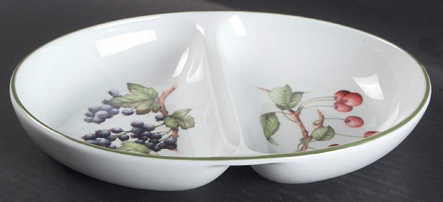 Cotswold Fruit 11" Oval Divided Vegetable Bowl by Royal Worcester-1