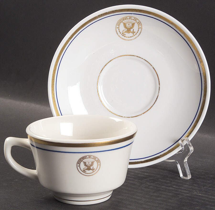 Us Navy Flat Cup & Saucer Set by Royal Jackson-1